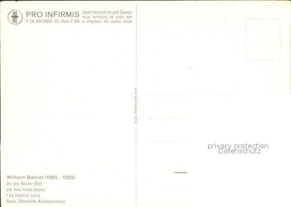 Kuenstlerkarte Wilhelm Balmer Die drei Brüder Pro-Infi – Bild 2