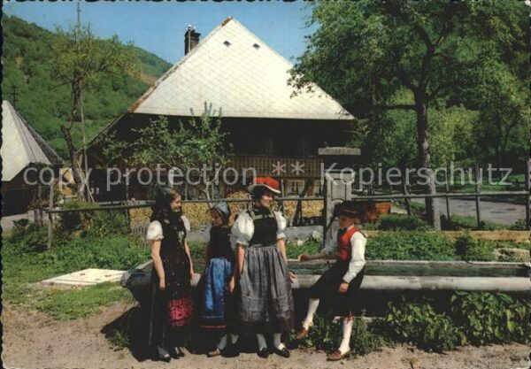 Trachten Schwarzwald Bollenhut - P O S T K A R T E -  - P O