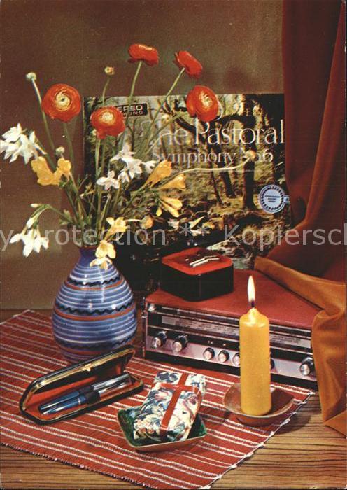 Radio Kugelschreiber-Set Kerze Blumen Schallp