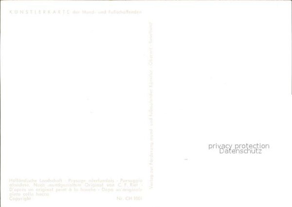 Kuenstlerkarte C. F. Riet Holländische Landschaft Mit – Bild 2