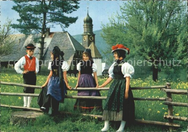 Trachten Schwarzwald Bollenhut - P O S T K A R T E -  - P O