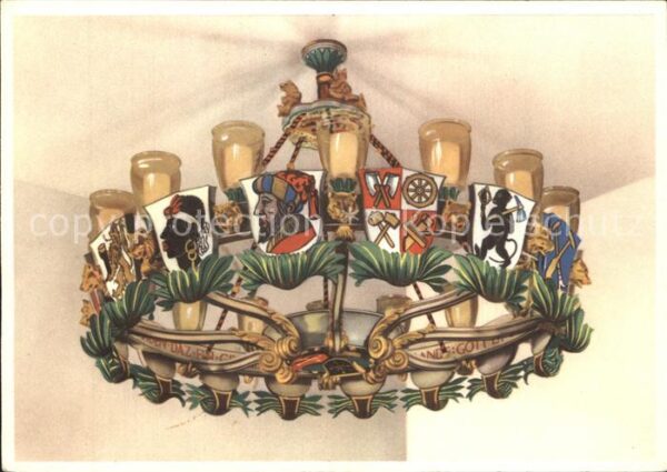 Wappen Zunftwappenleuchter Restaurant Innere E