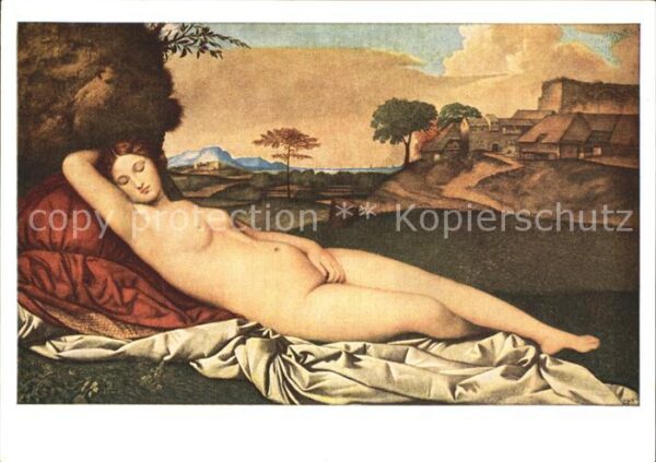 Kuenstlerkarte Giorgione Schlummernde Venus