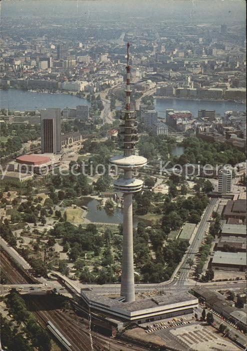 Fernsehturm Funkturm Hamburg Fliegeraufnahme