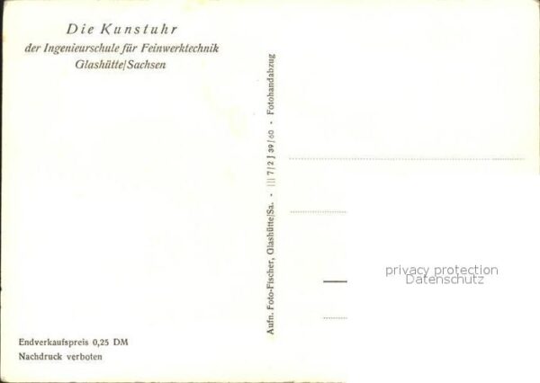 Uhren Kunstuhr Ingenieurschule für Feinwerkte – Bild 2