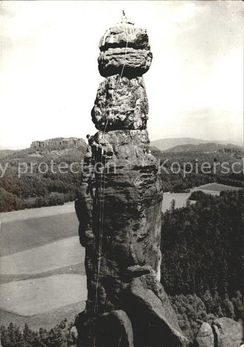 Klettern Bergsteigen Fels Pfaffenstein Barbarine