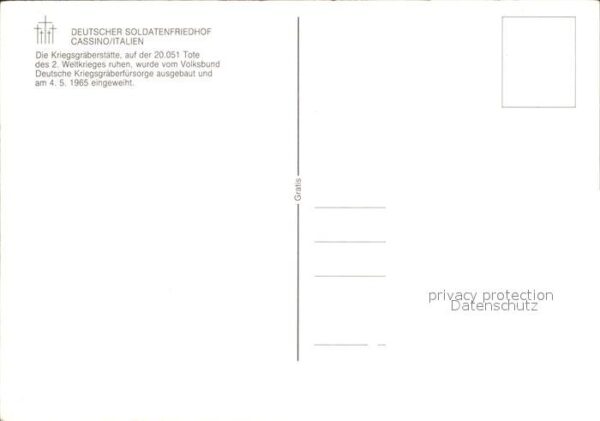 Friedhof Deutscher Soldatenfriedhof Cassino Ital – Bild 2