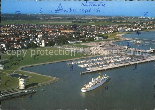 Cuxhaven Nordseebad Fliegeraufnahme Neue Seebaderbrücke Yac
