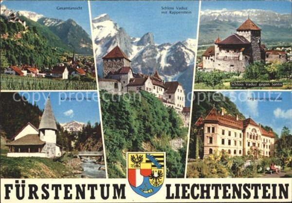 Liechtenstein  Regierungsgebäude Schloss Vaduz Kirchle