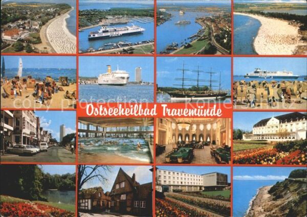 Travemuende Ostseebad Strand Schwimmbad Schiff Fliegeraufnahm