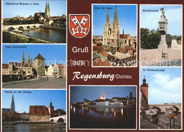 Regensburg Steinerne Brücke Dom St Peter Bruckmänd