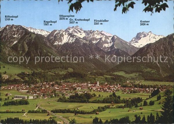 Oberstdorf Totalansicht mit Allgäuer Alpen