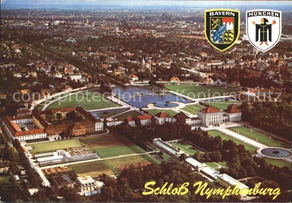 Muenchen Schloss Nymphenburg Stadtblick