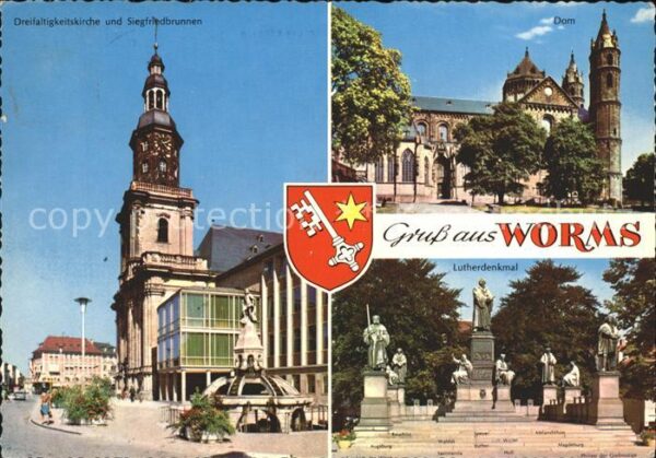 Worms Rhein Dreifaltigkeitskirche Siegfriedbrunnen