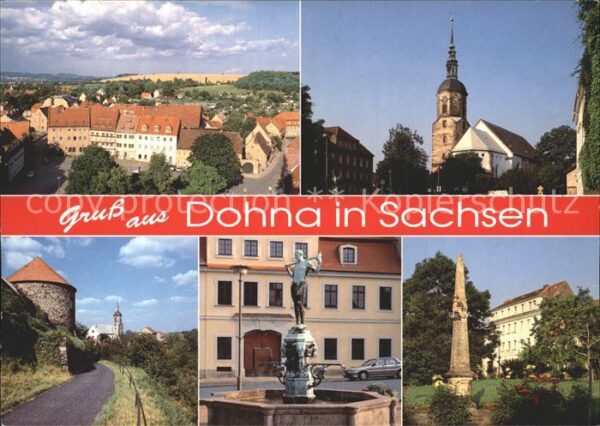 Dohna Sachsen Teilansicht Kirche Roter Turm Marktbrun