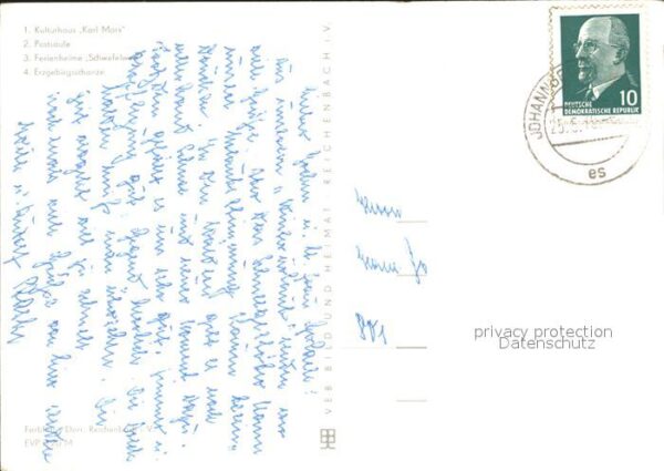 Johanngeorgenstadt Kulturhaus Karl Marx Postsäule Ferienhe – Bild 2