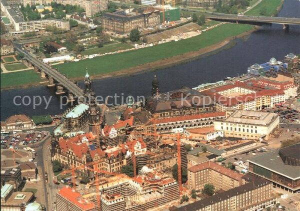 Dresden Fliegeraufnahme Augustusbrücke Hofkirch