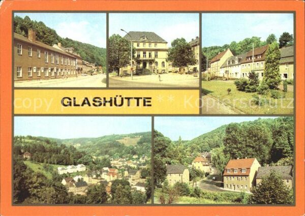 Glashuette Sachsen Kulturhaus Ingenieurschule Markt Teilan
