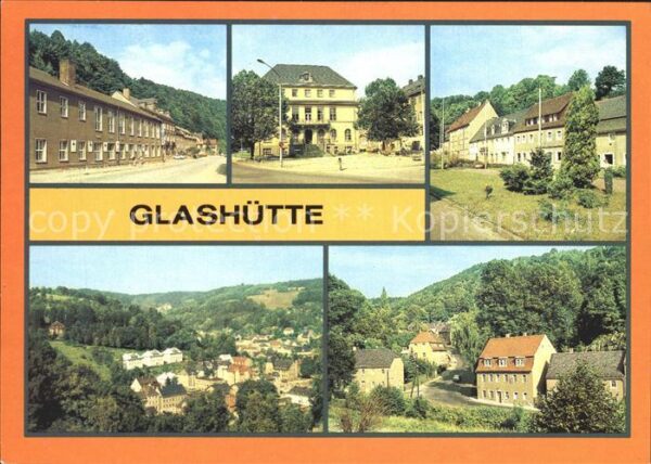 Glashuette Sachsen Kulturhaus Ingenieurschule Markt Teilan