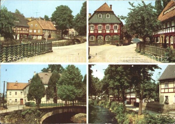 Grossschoenau Sachsen An der Lauser Umgebindehäuser Damastmus