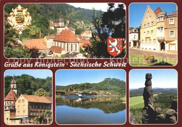 Koenigstein Saechsische Schweiz Stadtkirche St Marien Sparkasse Festung