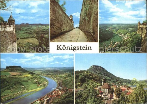 Koenigstein Saechsische Schweiz Blick von der Festung Festungsaufgang B