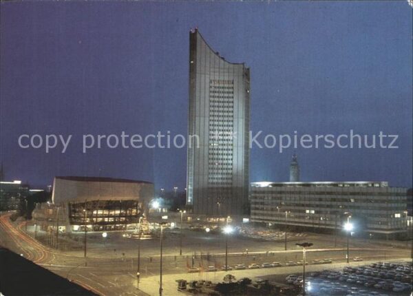 Leipzig Karl Marx Platz bei Nacht