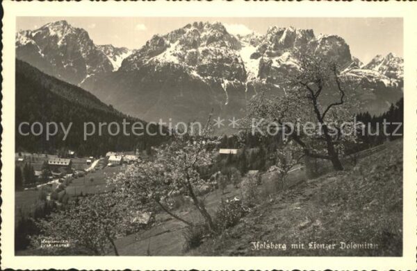 Iselsberg-Stronach Panorama mit Lienzer Dolomiten Baumblüt
