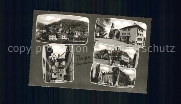 Tiengen Waldshut Ortsansicht mit Kirche Zubergasse Schlo