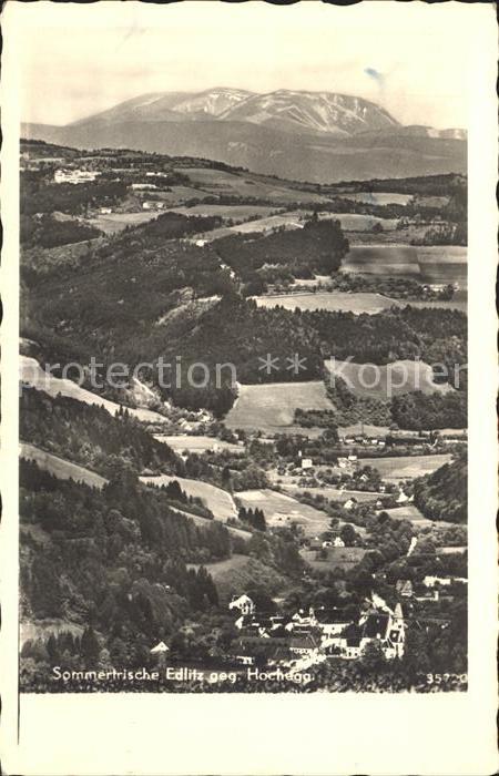 Edlitz Panorama Blick gegen Hochegg Sommerfris