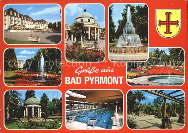 Bad Pyrmont Kurpark Brunnen Fontäne Tempel Hylliger