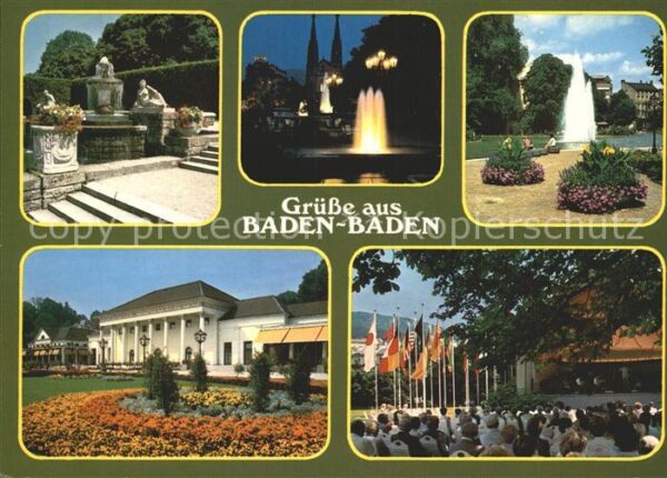 Baden-Baden Kurpark Fontäne Konzertpavillon Casino
