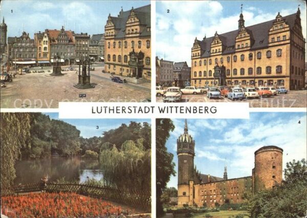 Wittenberg Lutherstadt Markt Denkmal Rathaus Schwanenteich Sch