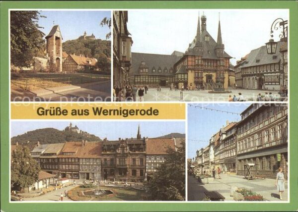Wernigerode Harz Stadtmauer Rathaus Nicolaiplatz Fussgän