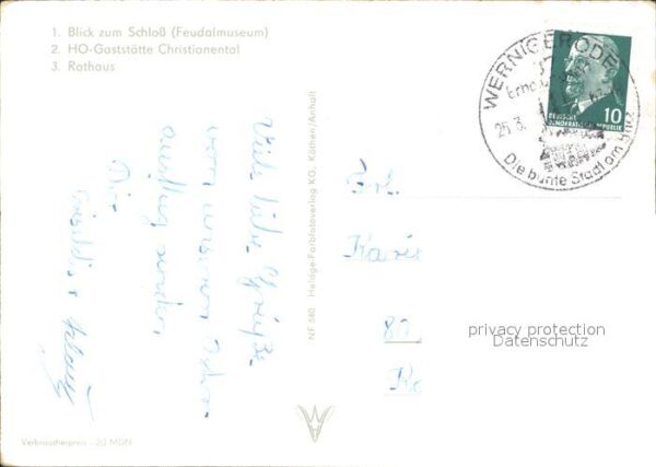 Wernigerode Harz Schloss Feudalmuseum HO Gaststätte Chri – Bild 2