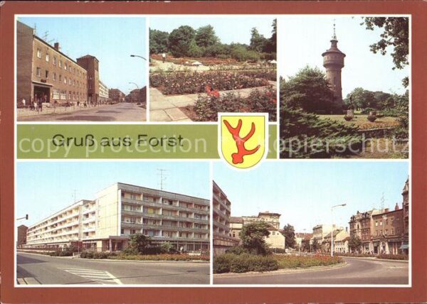 Forst Lausitz Post Rosengarten Wasserturm Strasse des