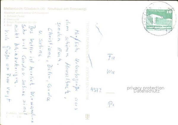 Glasbach Mellenbach OT Zirkel Übersicht Ernst Thälmann Stra – Bild 2