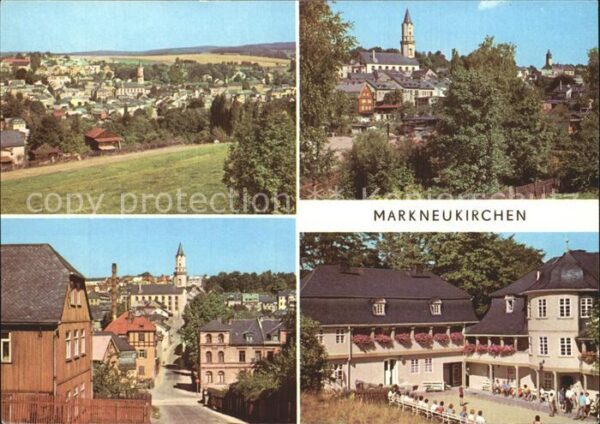 Markneukirchen Ortsansicht mit Kirche Musikinstrumente