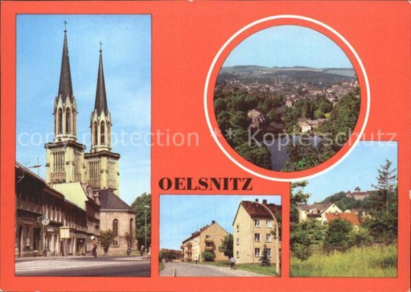 Oelsnitz Vogtland Adorfer Strasse Kirche Strasse des Frie