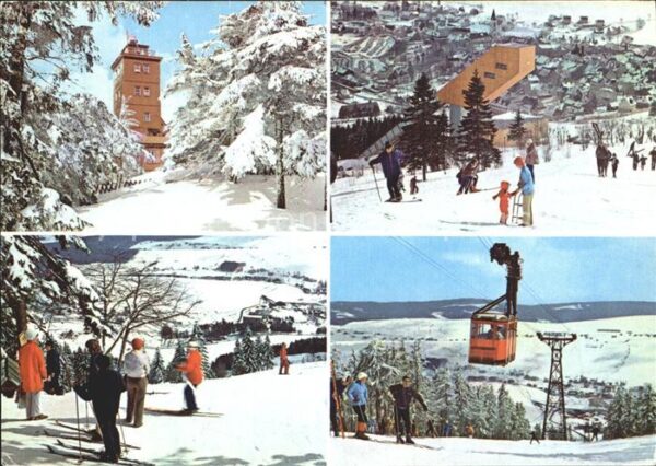 Oberwiesenthal Erzgebirge Wetterwarte Sprungschanze Skihang Draht