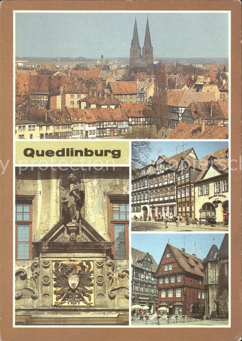 Quedlinburg Blick vom Burgberg Kirche Kornmarkt Wap