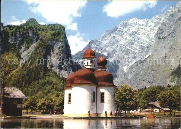 St Bartholomae Wallfahrtskirche mit Watzmann Ostwand B