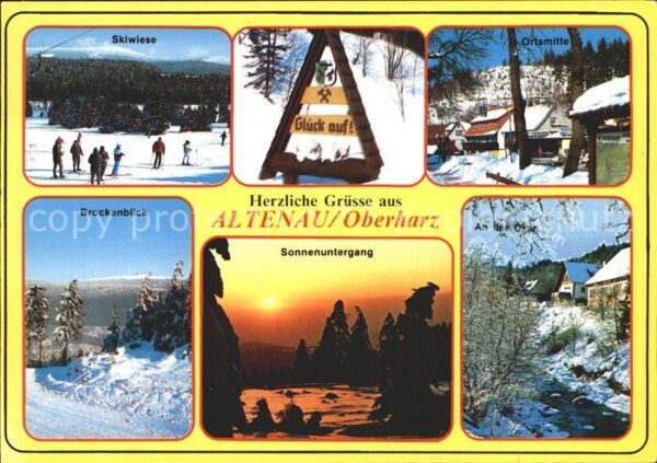 Altenau Harz Skiwiese Ortsmitte Brockenblick Sonnenu