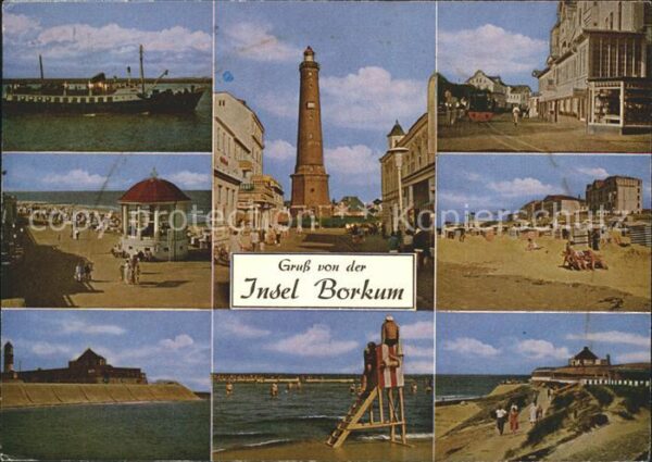 Borkum Teilansichten Insel Dampfer Pavillon St