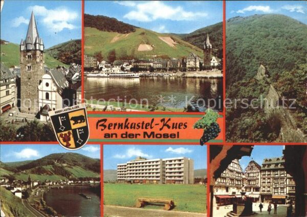 Bernkastel-Kues Kirche Mosel Dampfer Felsen Altstadt Fa