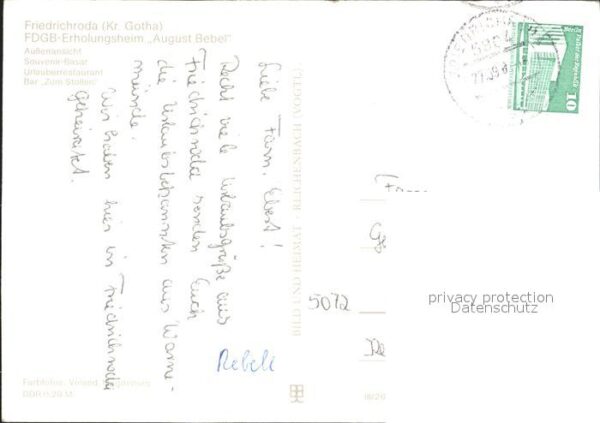 Friedrichroda FDGB Erholungsheim August Bebel Souveni – Bild 2
