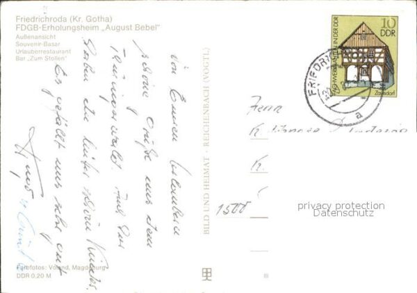 Friedrichroda FDGB Erholungsheim August Bebel Souveni – Bild 2