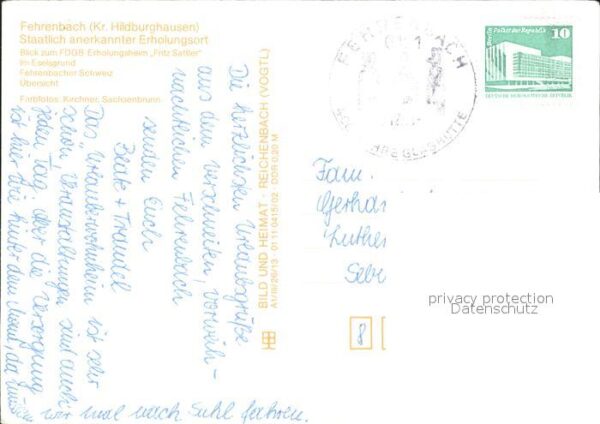 Fehrenbach Thueringer Wald FDGB Erholungsheim Fritz Sattler Eselsg – Bild 2