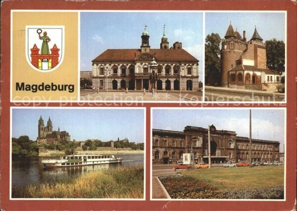 Magdeburg Rathaus Lukasklause Dom Dampfer Hauptba