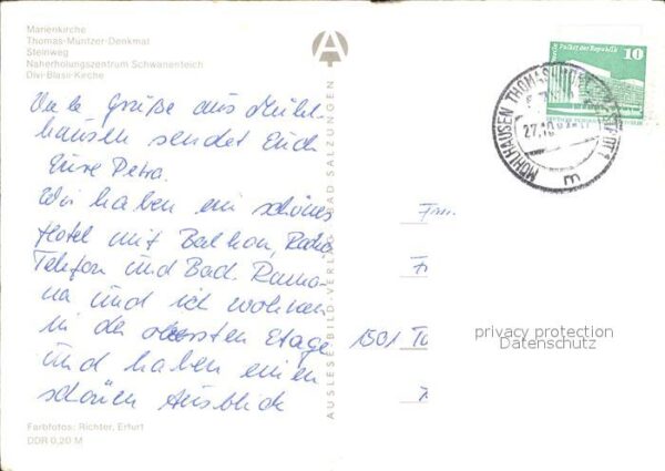 Muehlhausen Thueringen Marienkirche Thomas Müntzer Denkmal Ste – Bild 2